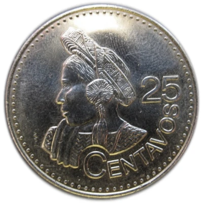 25 Centavos Reeded edge back