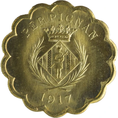 25 Centimes - Chambre Syndicale des Commerçants - Perpignan [66] Brass front