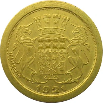 25 Centimes - Chambre de Commerce - Amiens [80] Gold plated Brass front