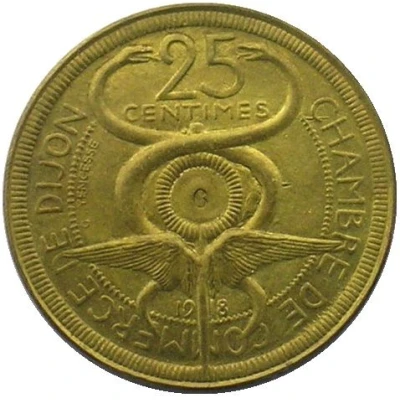 25 Centimes - Chambre de commerce - Dijon [21] Brass Pattern front