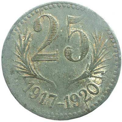 25 Centimes - Chambres de Commerce - Hérault [34] Zinc, close dates back