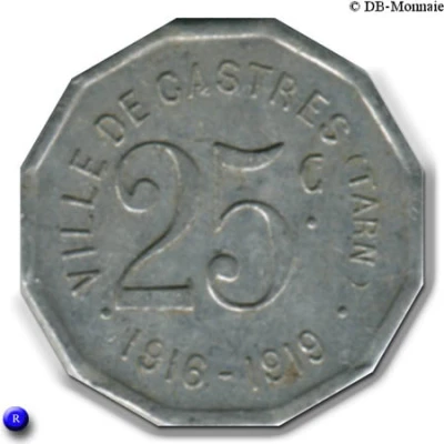 25 Centimes - City of Castres [81] back