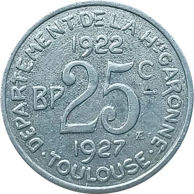 25 Centimes - Département de la Haute Garonne back