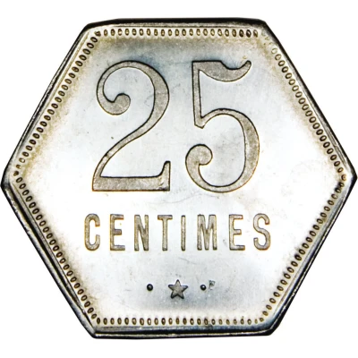 25 Centimes French Overseas Department back