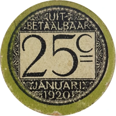 25 Centimes Stad Gent back