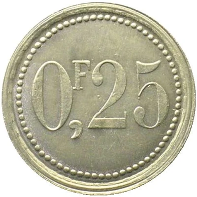 25 Centimes - Ville de Béthune [62] Aluminium Pattern back