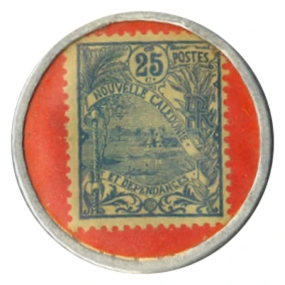 25 Centimes encapsulated postage WWI ND back