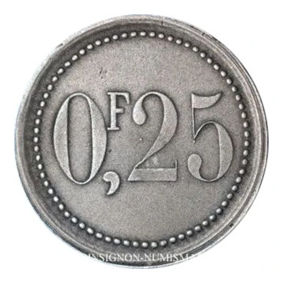 25 Centimes - ville de Béthune [62] Silver Pattern back