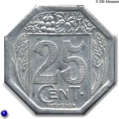 25 Centimes back