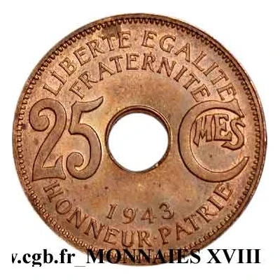 25 Centimes back