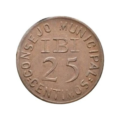 25 Centimos Ibi; without map front