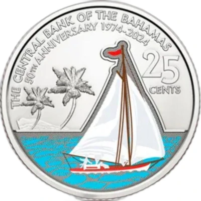 25 Cents Central Bank of The Bahamas back