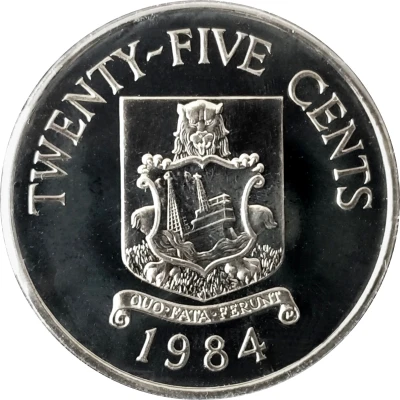 25 Cents - Elizabeth II Bermuda Coat of Arms back