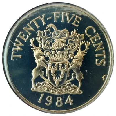 25 Cents - Elizabeth II Devonshire Parish back