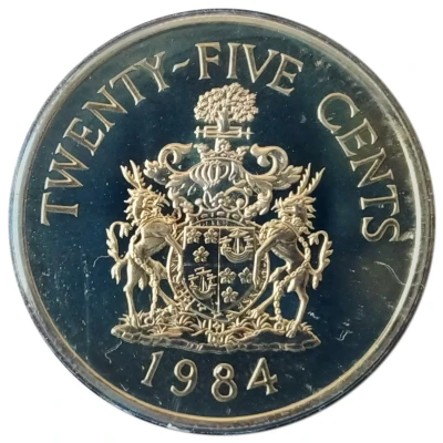 25 Cents - Elizabeth II Hamilton Parish back