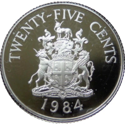 25 Cents - Elizabeth II Southampton Parish; Silver Proof Issue back