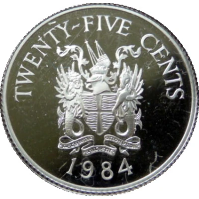 25 Cents - Elizabeth II St. George; Silver Proof Issue back