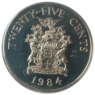 25 Cents - Elizabeth II Warwick Parish back