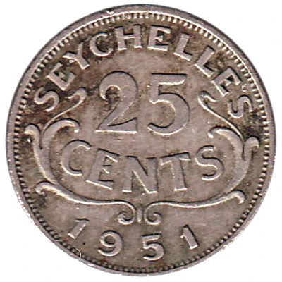 25 Cents - George VI back