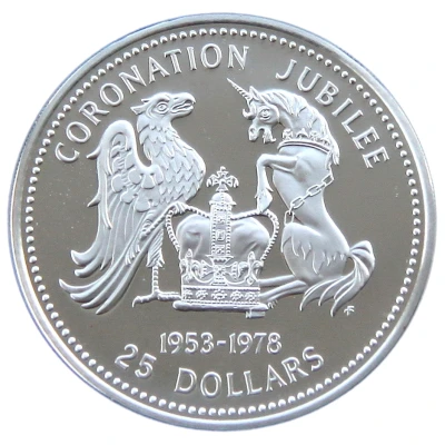 25 Dollars - Elizabeth II Coronation Jubilee back