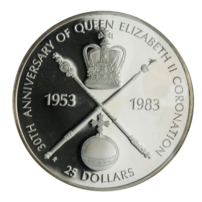 25 Dollars - Elizabeth II Coronation Jubilee back