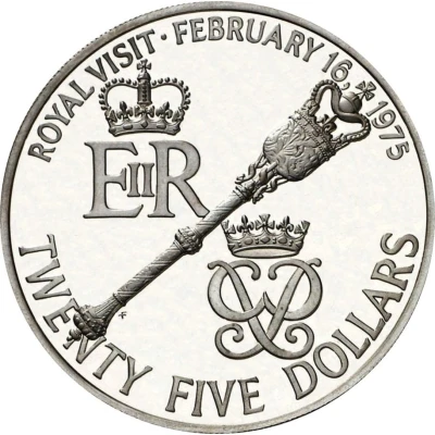 25 Dollars - Elizabeth II Royal Visit; Silver Proof Issue back