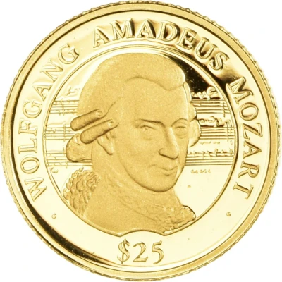 25 Dollars Wolfgang Amadeus Mozart back