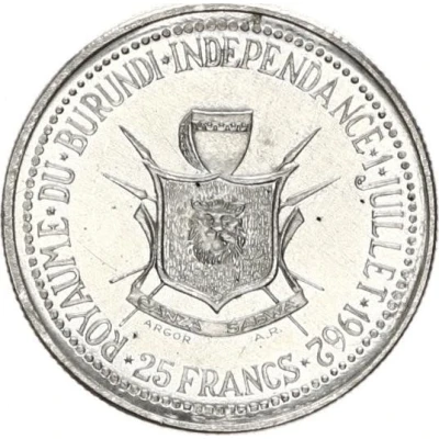 25 Francs - Mwambutsa IV Independence; Pattern back