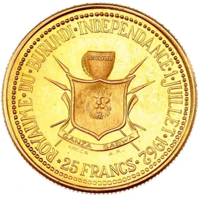 25 Francs - Mwambutsa IV Independence back