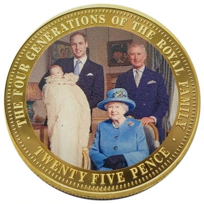 25 Pence - Elizabeth II Four Generations Of The Royal Family back