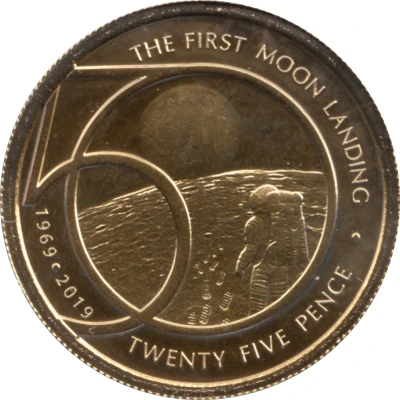 25 Pence - Elizabeth II Moon Landing back