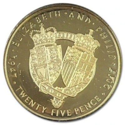 25 Pence - Elizabeth II Platinum Wedding back