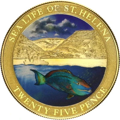 25 Pence - Elizabeth II Sea Life, Blue Fish back