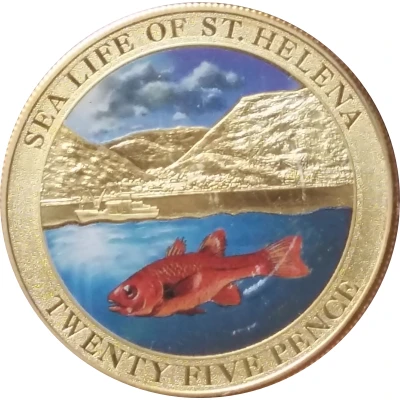 25 Pence - Elizabeth II Sea Life, Orange Fish back