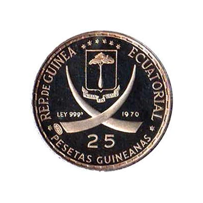 25 Pesetas Guineanas United Nations front