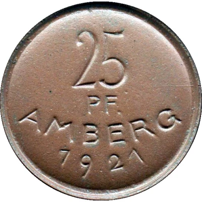 25 Pfennigs - Amberg front