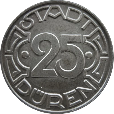 25 Pfennigs - Düren 'ME' = 1 letter front