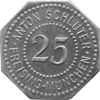 25 Pfennigs - Freising-München (Anton Schlüter) ND front