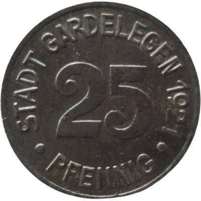 25 Pfennigs - Gardelegen front