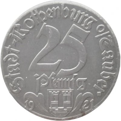 25 Pfennigs - Rothenburg ob der Tauber Rothenburg o/Tauber front