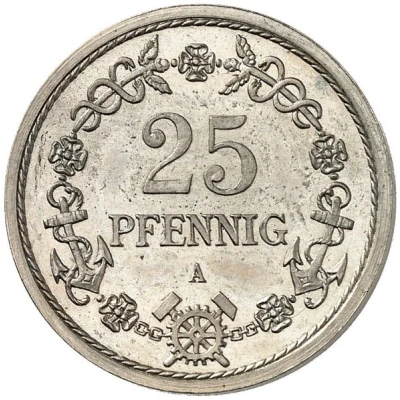 25 Pfennigs - Wilhelm II Pattern back