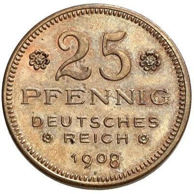 25 Pfennigs - Wilhelm II Pattern back