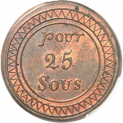 25 Sous - George IV Piedfort ND back