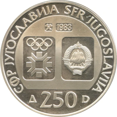 250 Dinara Winter Olympics 1984 - Artifact front