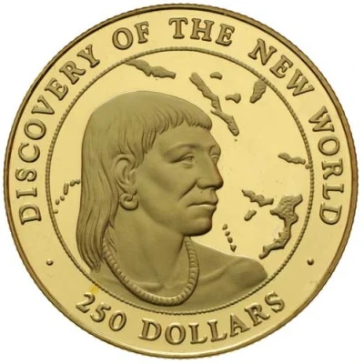 250 Dollars Discovery of the New World - Aborigine back