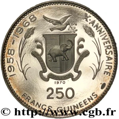 250 Francs Guinéens Soyuz back