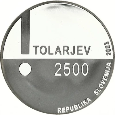 2500 Tolarjev European Year of the Disabled front