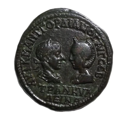 Æ27 - Gordian III and Tranquillina Anchialus front