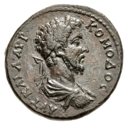 Æ29 - Commodus ΗΓ ΚΑΙ CEΡΟVΙΛΙΑΝΟV ΑΓΧΙΑΛEΩΝ; Legatus Augusti Caecilius Servilianus front