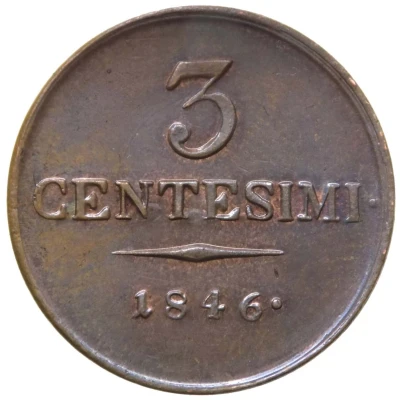 3 Centesimi - Ferdinand I back